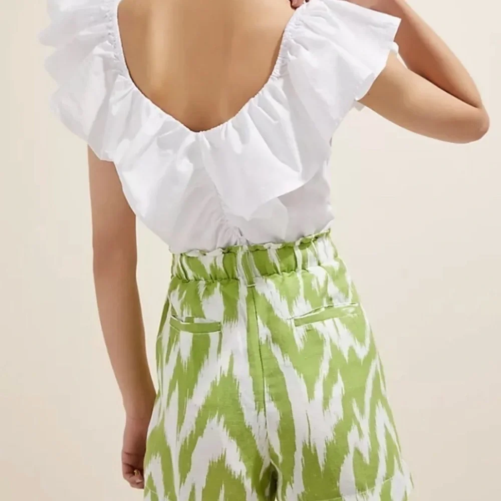 ANTHROPOLOGIE Linen Paperbag Shorts, Size S - Picture 2 of 11